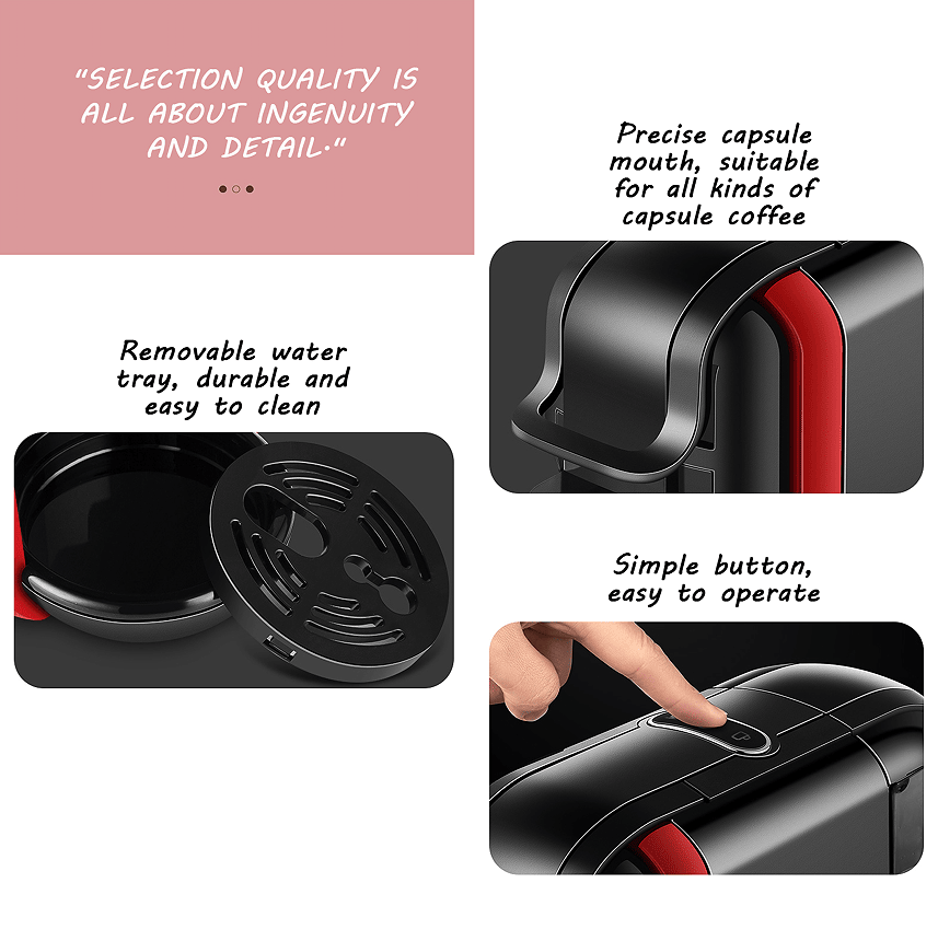 PSAC514K Multifunction Capsule Coffee Machine 4in1 Hot / cold coffee Kcup Capsule Nes Capsule DG capsule coffee powder - TJD COFFEE AND TEA