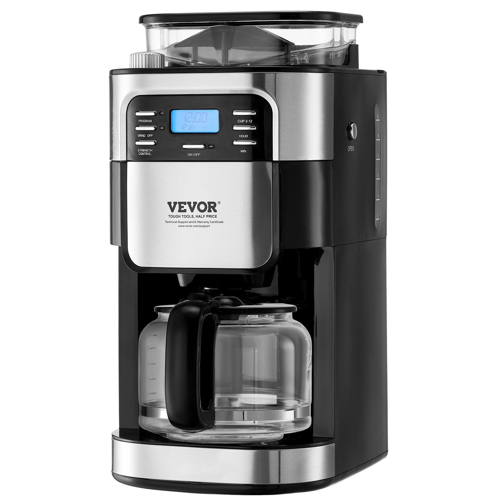 VEVOR 12 - Cup Coffee Maker Drip Coffee Machine with 24 - Hour Timer for Auto Brew - TJD COFFEE AND TEA