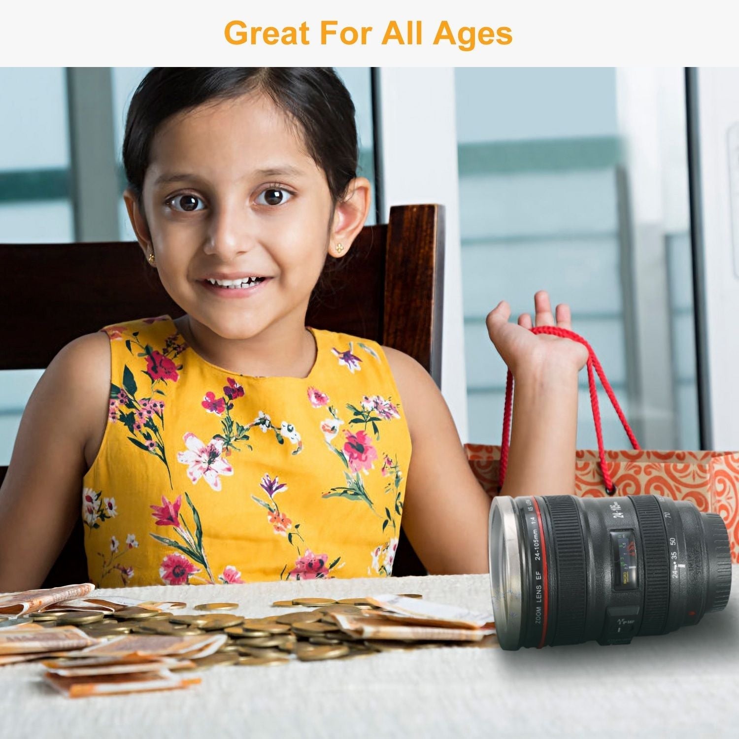 Camera Lens Coffee Mug Cup 13.6oz Food - Grade Stainless Steel Travel Photography Insulated Mug for All Ages - TJD COFFEE AND TEA