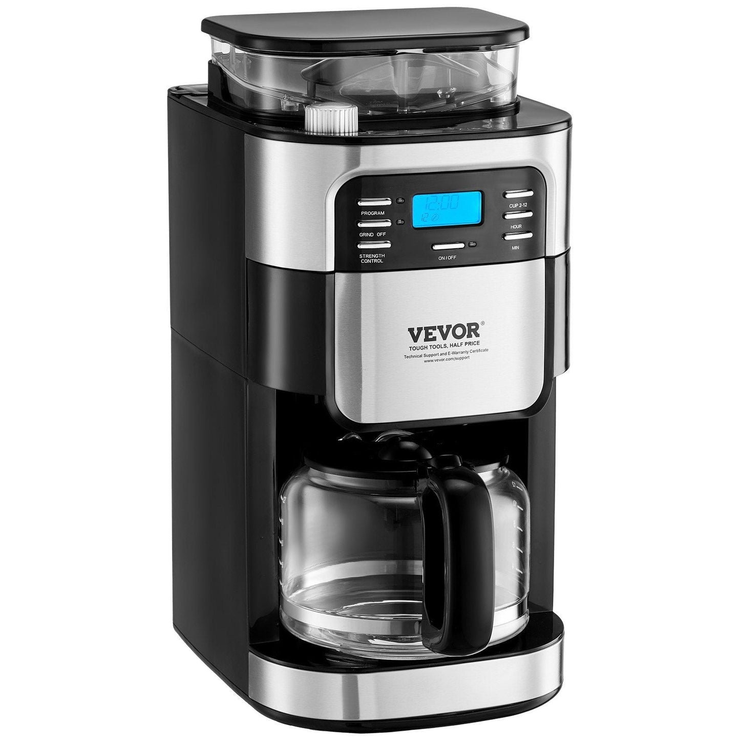 VEVOR 12 - Cup Coffee Maker Drip Coffee Machine with 24 - Hour Timer for Auto Brew - TJD COFFEE AND TEA
